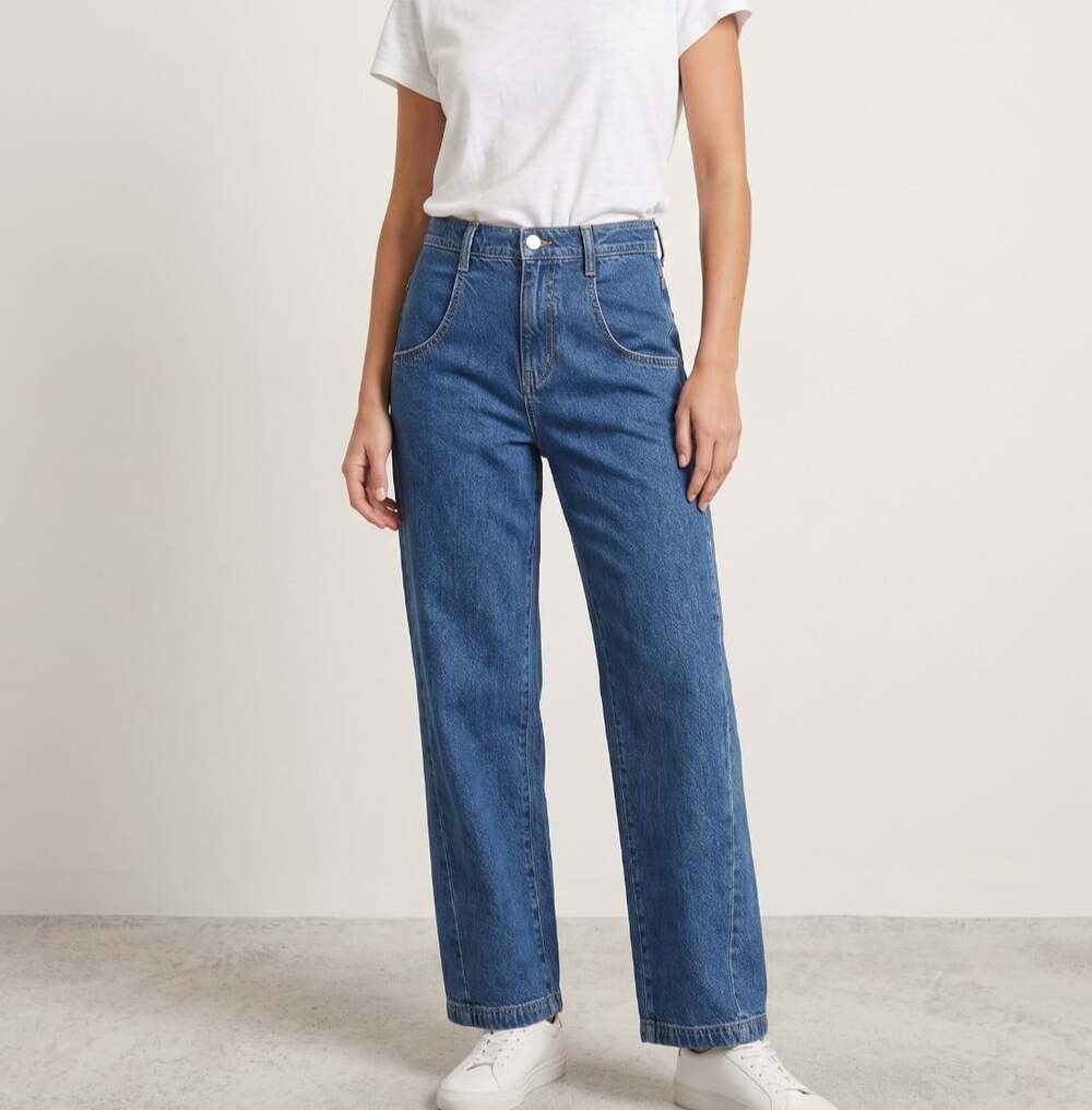 Pilcro Anthropologie Straight Baggy Wide Leg Denim Jeans Womens Size 26